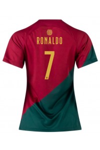 Portugali Cristiano Ronaldo #7 Jalkapallovaatteet Naisten Kotipaita MM-kisat 2022 Lyhythihainen